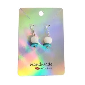 Freshwater Mother Of Pearl Natural Turquoise Heishi Circle Earrings